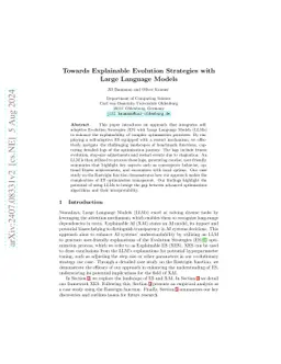 Towards Explainable Evolution Strategies with Large Language Models