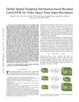 Global Spatial-Temporal Information-based Residual ConvLSTM for Video
  Space-Time Super-Resolution