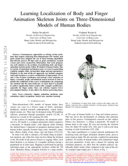 Learning Localization of Body and Finger Animation Skeleton Joints on
  Three-Dimensional Models of Human Bodies