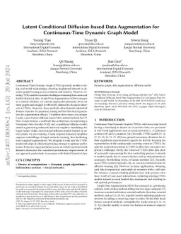 Latent Conditional Diffusion-based Data Augmentation for Continuous-Time
  Dynamic Graph Model