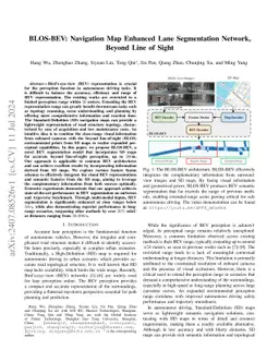 BLOS-BEV: Navigation Map Enhanced Lane Segmentation Network, Beyond Line
  of Sight