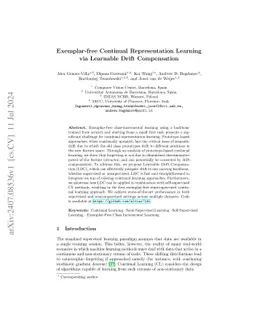 Exemplar-free Continual Representation Learning via Learnable Drift
  Compensation