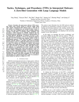 Tactics, Techniques, and Procedures (TTPs) in Interpreted Malware: A
  Zero-Shot Generation with Large Language Models