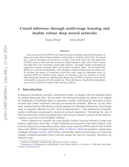 Causal inference through multi-stage learning and doubly robust deep
  neural networks
