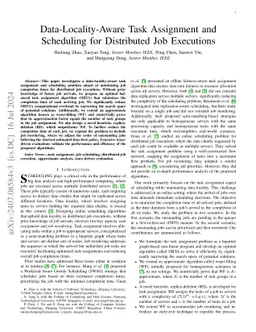 Data-Locality-Aware Task Assignment and Scheduling for Distributed Job
  Executions