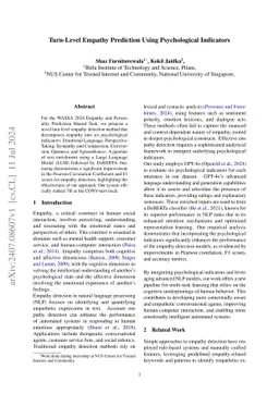 Turn-Level Empathy Prediction Using Psychological Indicators