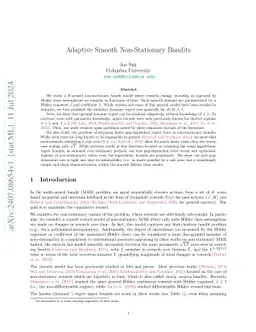 Adaptive Smooth Non-Stationary Bandits