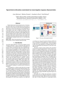 Speech dereverberation constrained on room impulse response
  characteristics