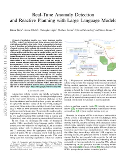 Real-Time Anomaly Detection and Reactive Planning with Large Language
  Models