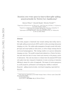 Iteration over event space in time-to-first-spike spiking neural
  networks for Twitter bot classification