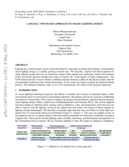 A digital twin based approach to smart lighting design