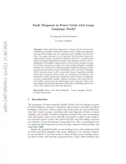 Fault Diagnosis in Power Grids with Large Language Model