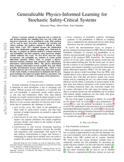 Generalizable Physics-Informed Learning for Stochastic Safety-Critical Systems