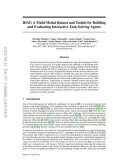 IDAT: A Multi-Modal Dataset and Toolkit for Building and Evaluating
  Interactive Task-Solving Agents