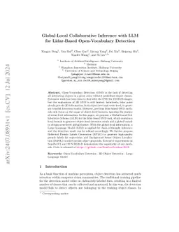 Global-Local Collaborative Inference with LLM for Lidar-Based
  Open-Vocabulary Detection