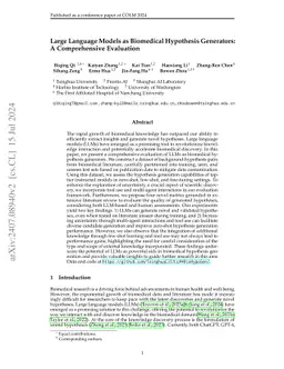 Large Language Models as Biomedical Hypothesis Generators: A
  Comprehensive Evaluation