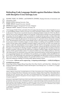 Defending Code Language Models against Backdoor Attacks with Deceptive Cross-Entropy Loss