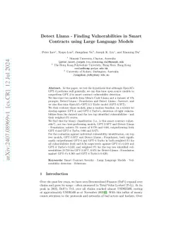 Detect Llama -- Finding Vulnerabilities in Smart Contracts using Large
  Language Models