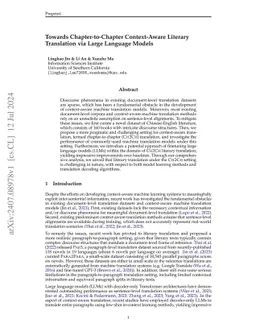 Towards Chapter-to-Chapter Context-Aware Literary Translation via Large
  Language Models