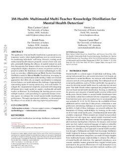 3M-Health: Multimodal Multi-Teacher Knowledge Distillation for Mental
  Health Detection