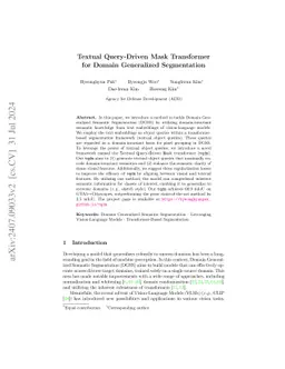 Textual Query-Driven Mask Transformer for Domain Generalized
  Segmentation
