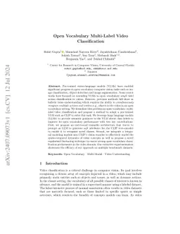 Open Vocabulary Multi-Label Video Classification