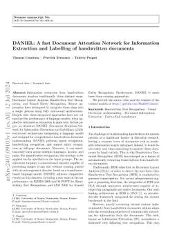 DANIEL: A fast Document Attention Network for Information Extraction and
  Labelling of handwritten documents