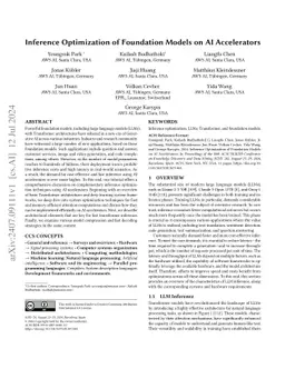 Inference Optimization of Foundation Models on AI Accelerators