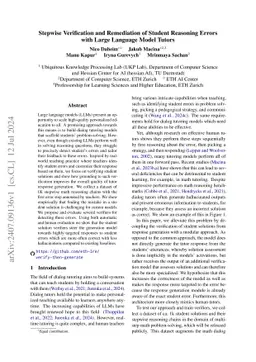 Stepwise Verification and Remediation of Student Reasoning Errors with
  Large Language Model Tutors