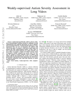 Weakly-supervised Autism Severity Assessment in Long Videos