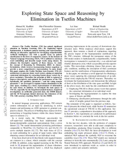 Exploring State Space and Reasoning by Elimination in Tsetlin Machines