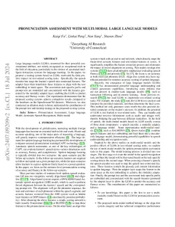 Pronunciation Assessment with Multi-modal Large Language Models