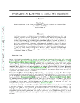 Evaluating AI Evaluation: Perils and Prospects