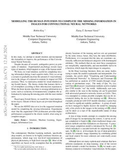 Modelling the Human Intuition to Complete the Missing Information in
  Images for Convolutional Neural Networks