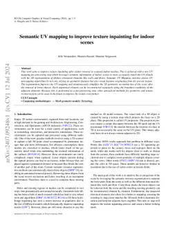 Semantic UV mapping to improve texture inpainting for indoor scenes