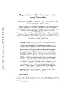 Region Attention Transformer for Medical Image Restoration