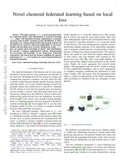 Novel clustered federated learning based on local loss