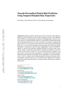 Towards Personalised Patient Risk Prediction Using Temporal Hospital
  Data Trajectories