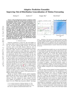 Adaptive Prediction Ensemble: Improving Out-of-Distribution
  Generalization of Motion Forecasting