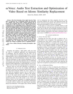 ecVoice: Audio Text Extraction and Optimization of Video Based on Idioms
  Similarity Replacement