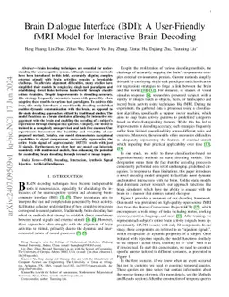 Brain Dialogue Interface (BDI): A User-Friendly fMRI Model for
  Interactive Brain Decoding