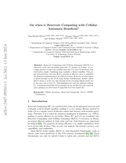 On when is Reservoir Computing with Cellular Automata Beneficial?