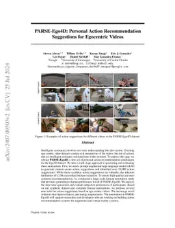 PARSE-Ego4D: Personal Action Recommendation Suggestions for Egocentric
  Videos