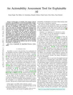 An Actionability Assessment Tool for Explainable AI