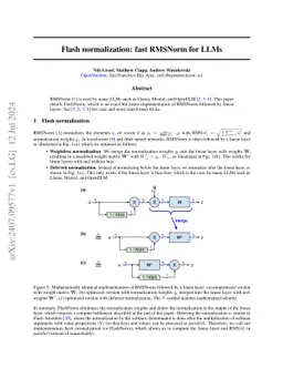 FlashNorm: fast normalization for LLMs
