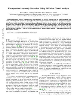 Unsupervised Anomaly Detection Using Diffusion Trend Analysis for Display Inspection
