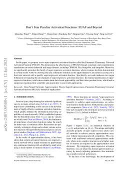 Don't Fear Peculiar Activation Functions: EUAF and Beyond