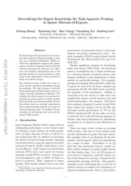Diversifying the Expert Knowledge for Task-Agnostic Pruning in Sparse Mixture-of-Experts