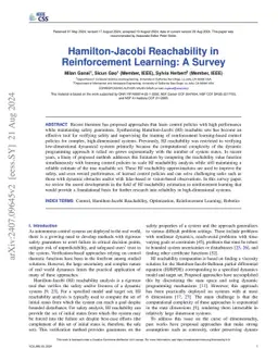 Hamilton-Jacobi Reachability in Reinforcement Learning: A Survey