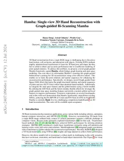 Hamba: Single-view 3D Hand Reconstruction with Graph-guided Bi-Scanning Mamba